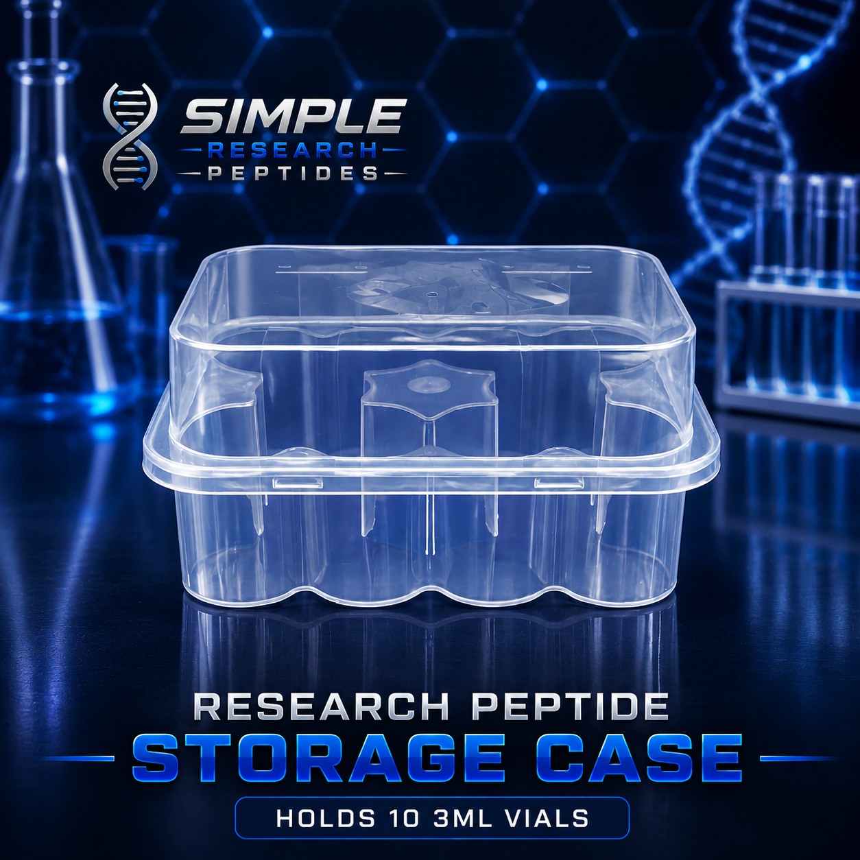Research Peptide Storage Case – Holds 10 Standard 3 mL Vials
