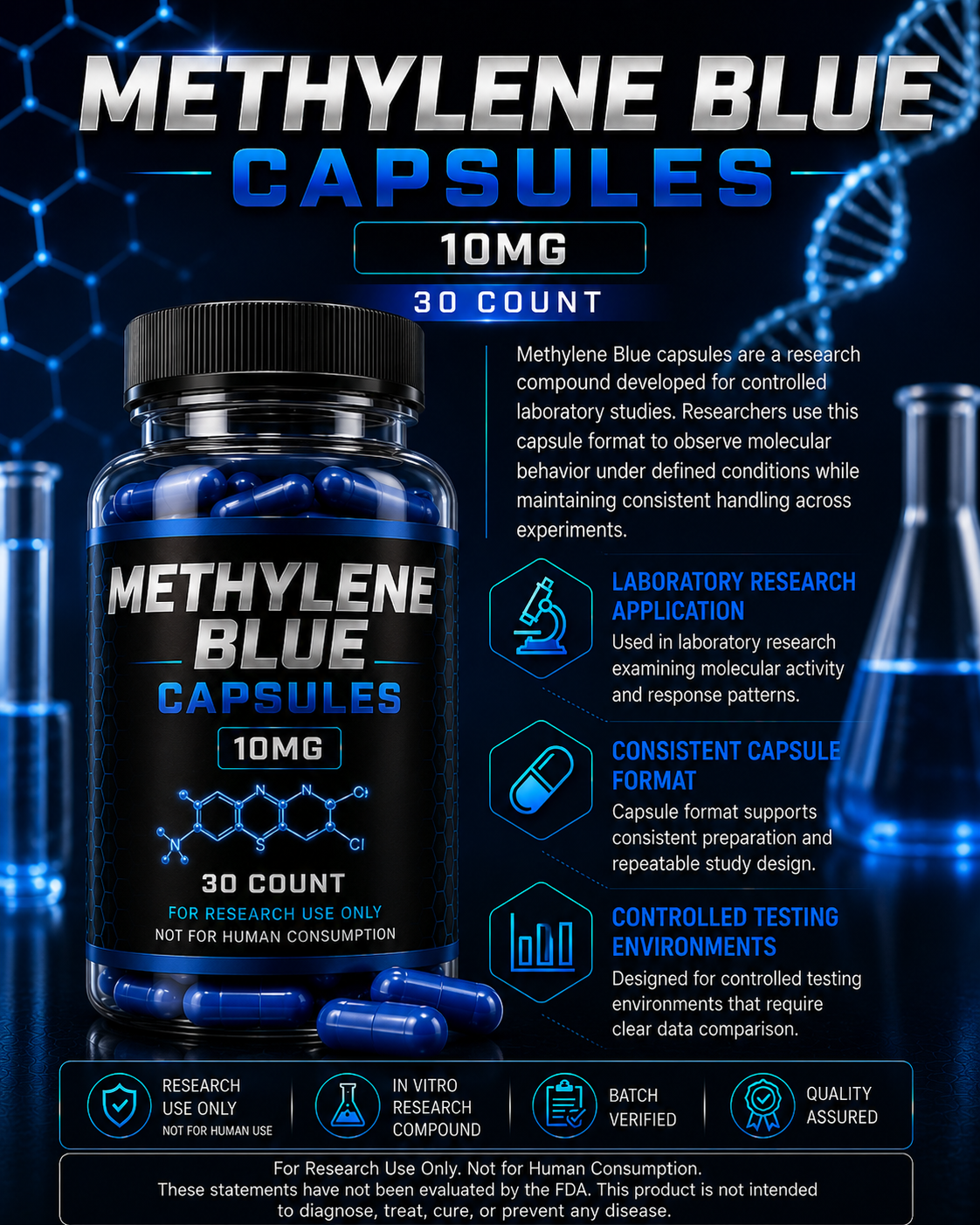 Methylene Blue Capsules - 60 Count