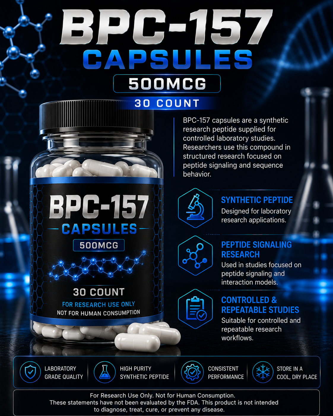 BPC-157 500 mcg Capsules - 30 Count
