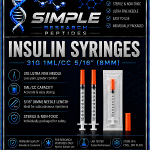 1 mL 31G sterile research syringe product graphic