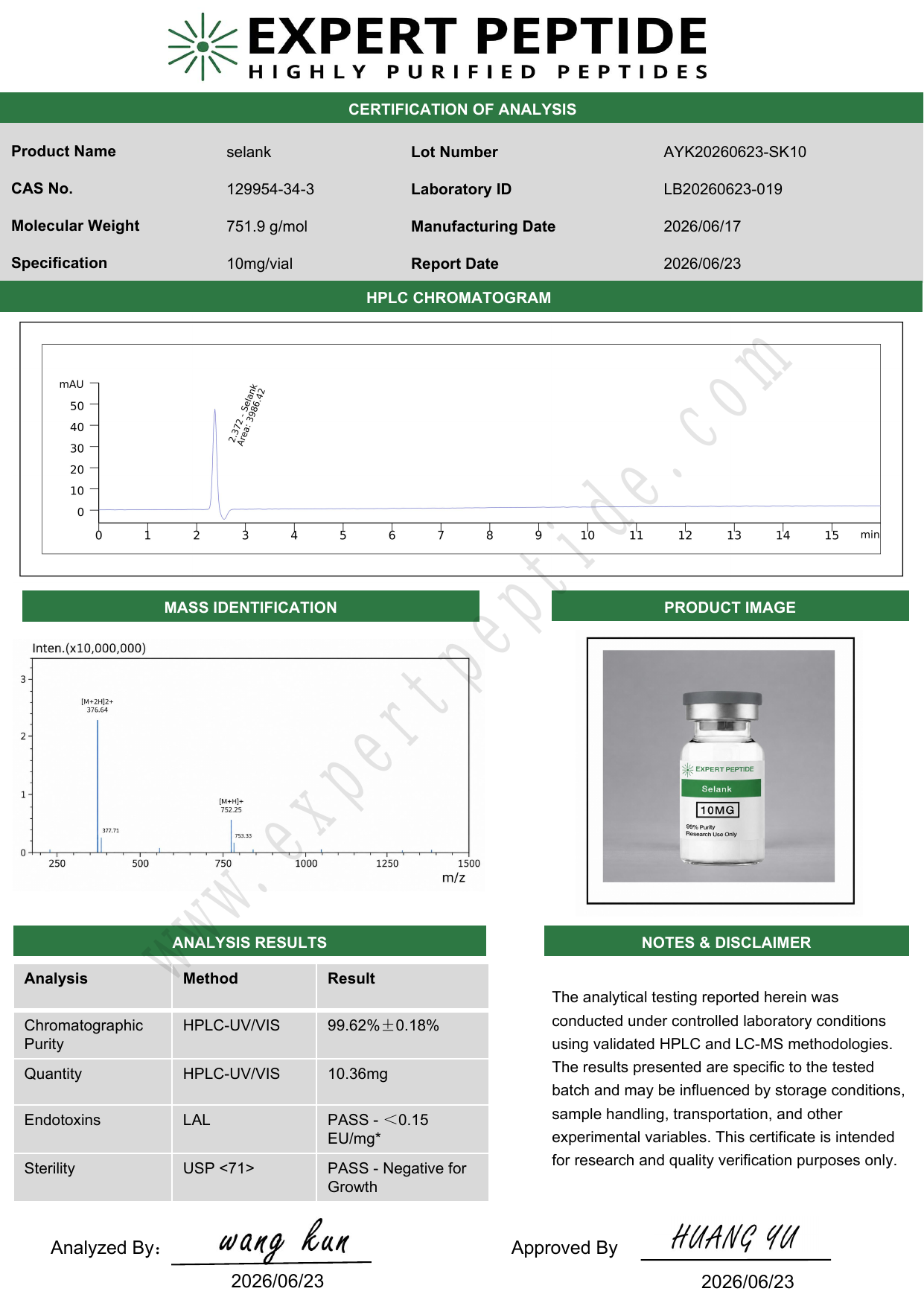 Selank 10 mg Neuroscience Research Peptide Vial - Image 9