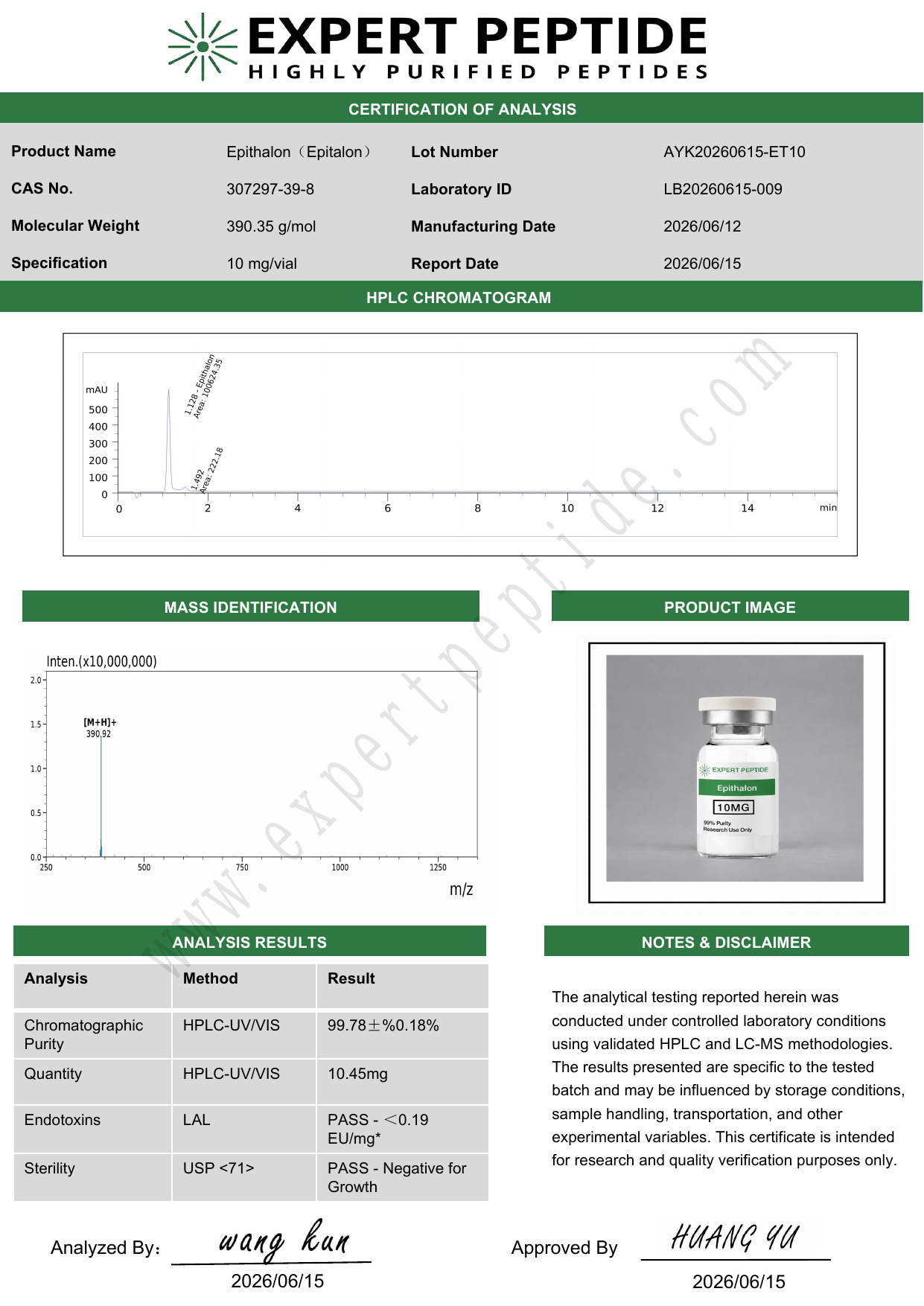 Epitalon (10 mg Vial) - Image 3