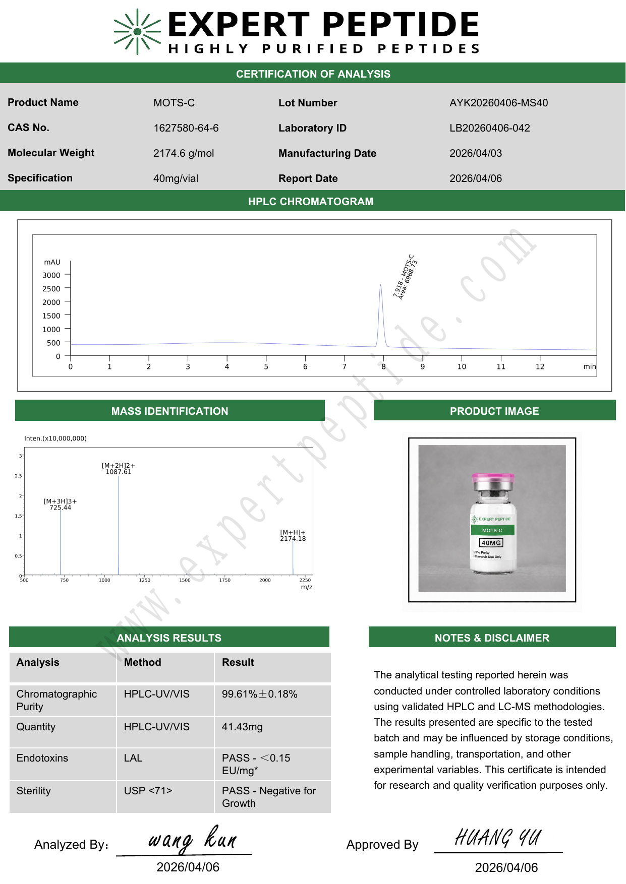 MOTS-C (40 mg Vial) - Image 3
