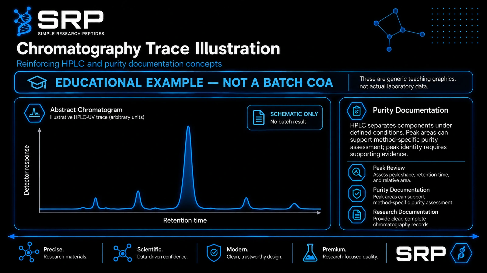 SRP chromatography — educational example, not a batch COA