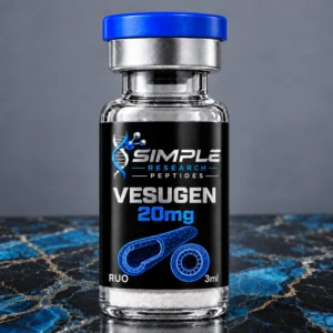 Vesugen (20 mg Vial) - SRP blue-cap vial on blue and gold marble