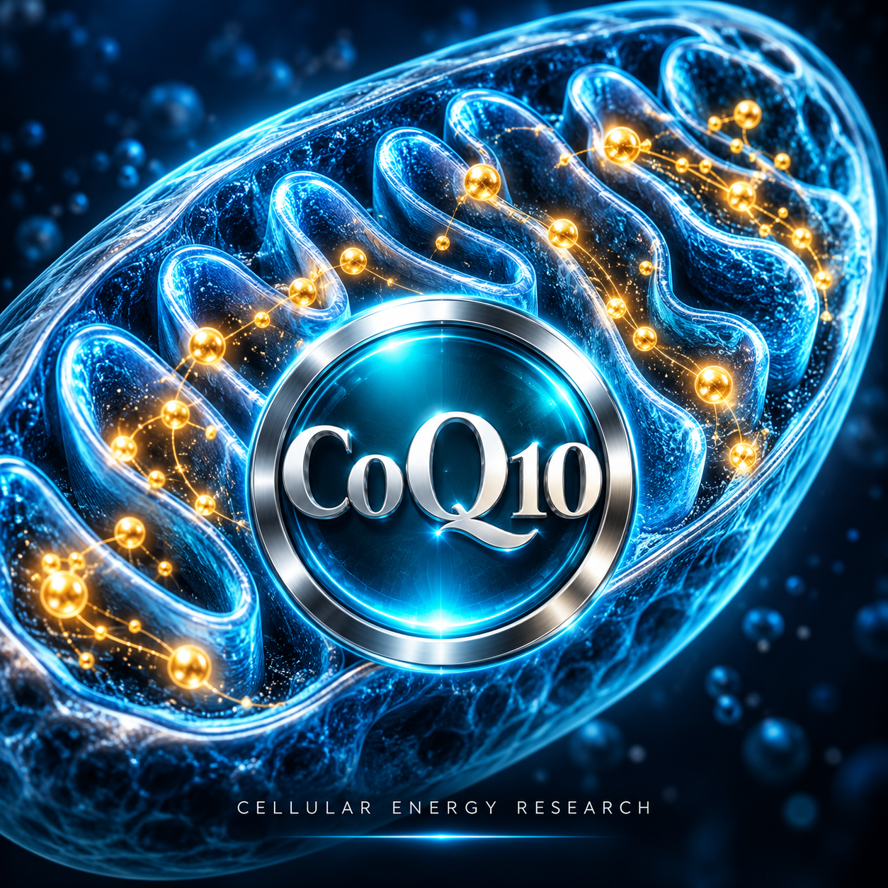 CoQ10 cellular energy research illustration